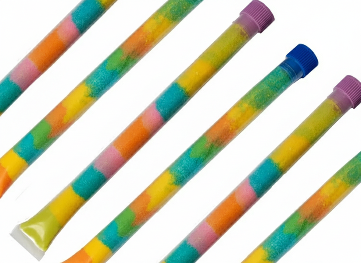 Sandy Candy 100-Pack 12" Straws | Edible Sand Art for Fundraisers & Events